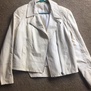 Truth & Pride white 100% leather jacket